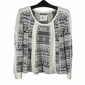 Anthro Lilka Geo Jacquard Swing Sweater